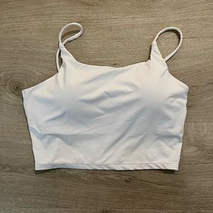 White workout tank with padding